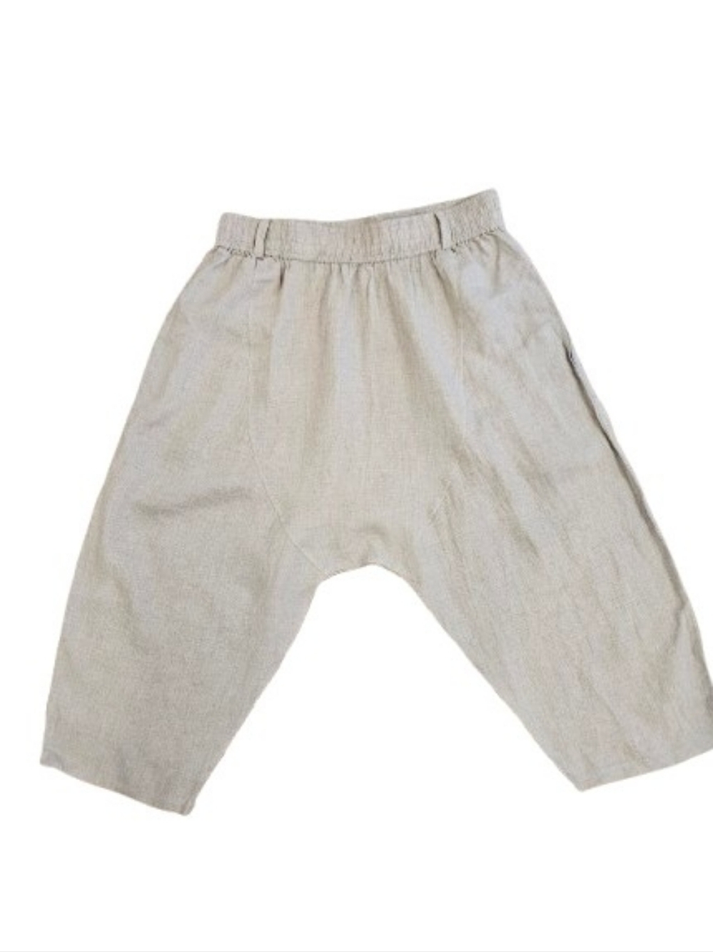 Nicholas K Linen Weekend Short Drop Crotch Harem Pants Natural Beige Size M